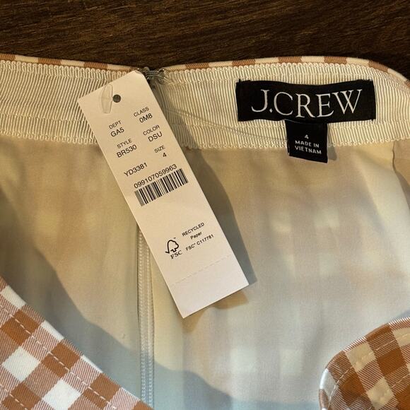 J. Crew NWT Natasha Skirt in Gingham Stretch Twill Blend - size 4 - Picture 6 of 7